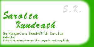 sarolta kundrath business card